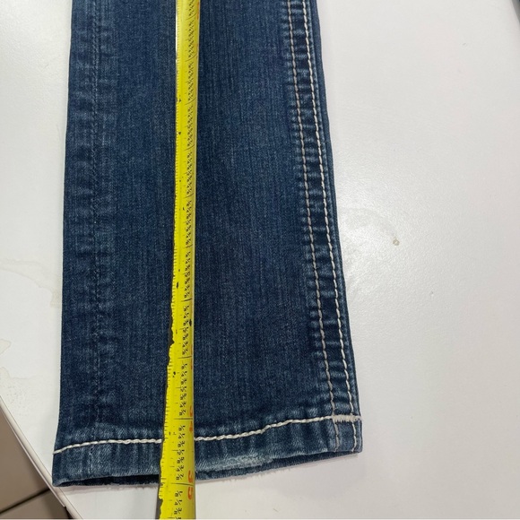 Miss Me Girls Youth 12 Skinny Denim Blue Jeans Pink Embroidery RhinestoneKE8247S - Picture 9 of 11